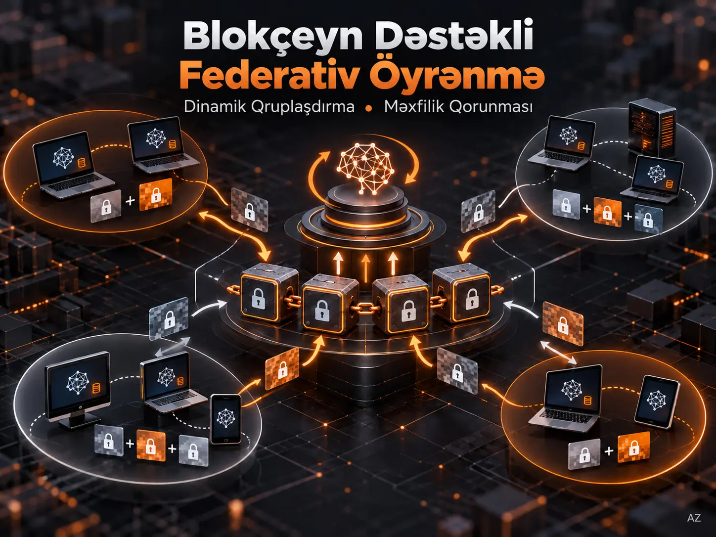 Blokçeyn Dəstəkli Federativ Öyrənmə: Dinamik Qruplaşdırmalı Məxfilik Qoruyucu Çərçivə