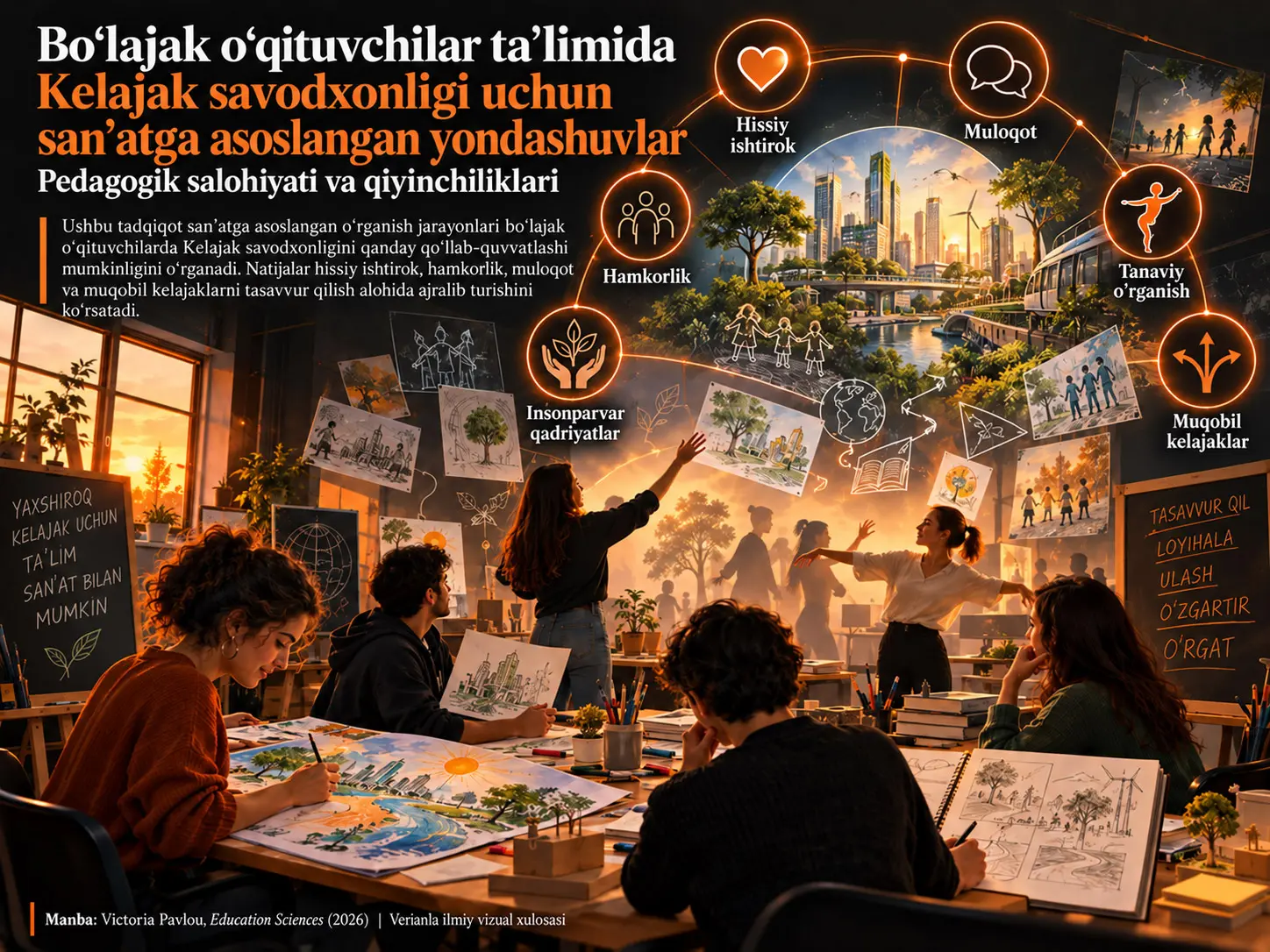 Boʻlajak oʻqituvchilar taʼlimida Kelajak savodxonligi uchun sanʼatga asoslangan yondashuvlar: pedagogik salohiyati va qiyinchiliklari