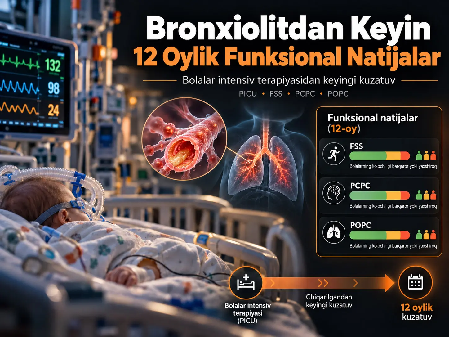Bronxiolit Sababli Bolalar Intensiv Terapiyasiga Yotqizilgandan Keyingi Uzoq Muddatli Funksional Natijalar: 12 Oylik Kohort Tadqiqoti