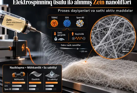 Buzlu Sirkə Turşusu Məhlullarından Elektrospinninq Üsulu ilə Alınmış Zein Nanoliflərinin Yaranması və Xassələri: Proses Dəyişənləri və Səthi Aktiv Maddələrin Təsirləri