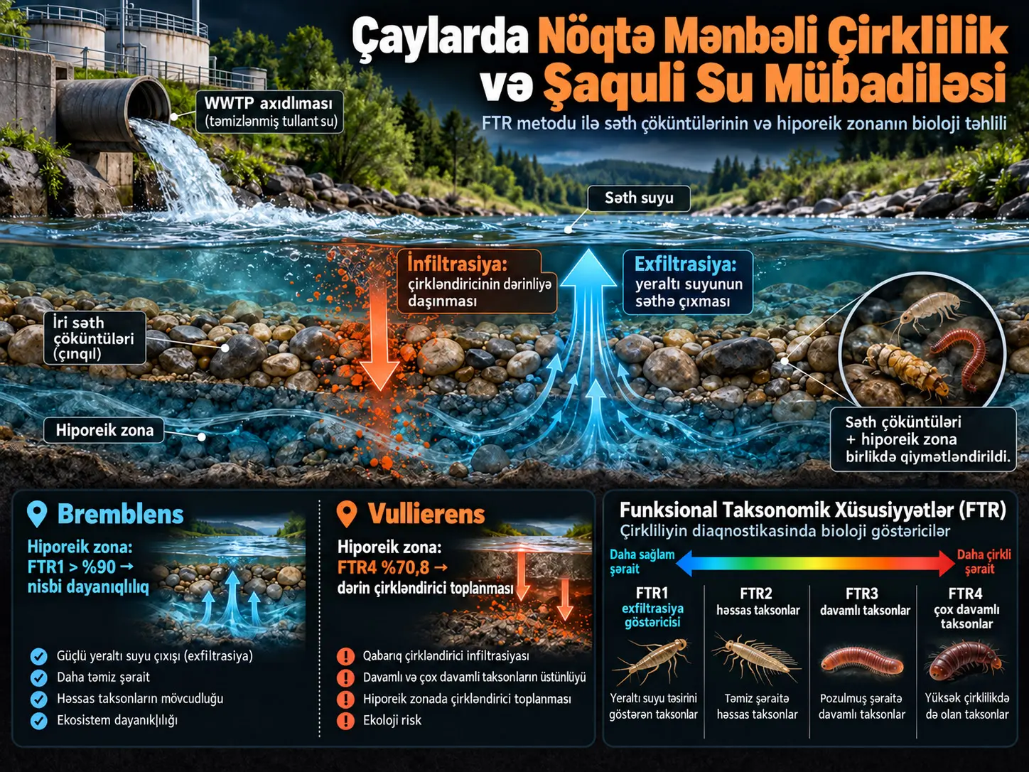 Çaylarda Nöqtə Mənbəli Çirklənməni Oliqoxetlərlə İzləmək: Səth Çöküntüləri, Hiporeik Zona və Şaquli Su Mübadiləsinin FTR Təhlili