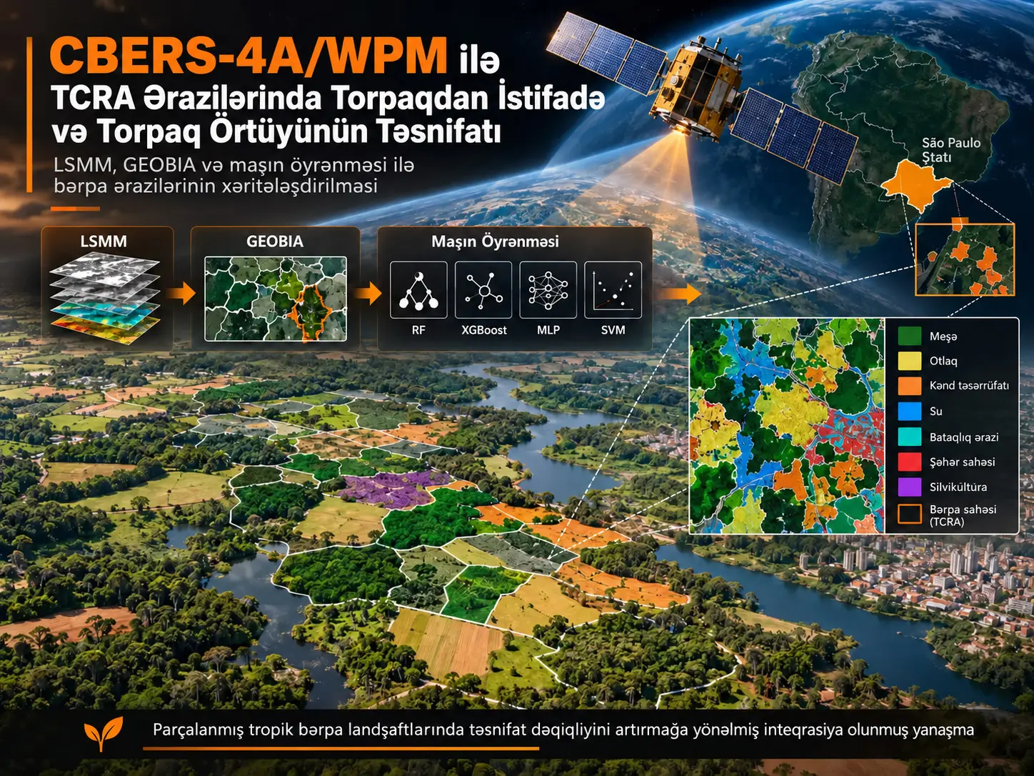CBERS-4A/WPM Peyk Təsvirləri ilə Bərpa Ərazilərində Torpaqdan İstifadə və Torpaq Örtüyünün Təsnifatı: LSMM, GEOBIA və Maşın Öyrənməsinin Birləşdirilməsi