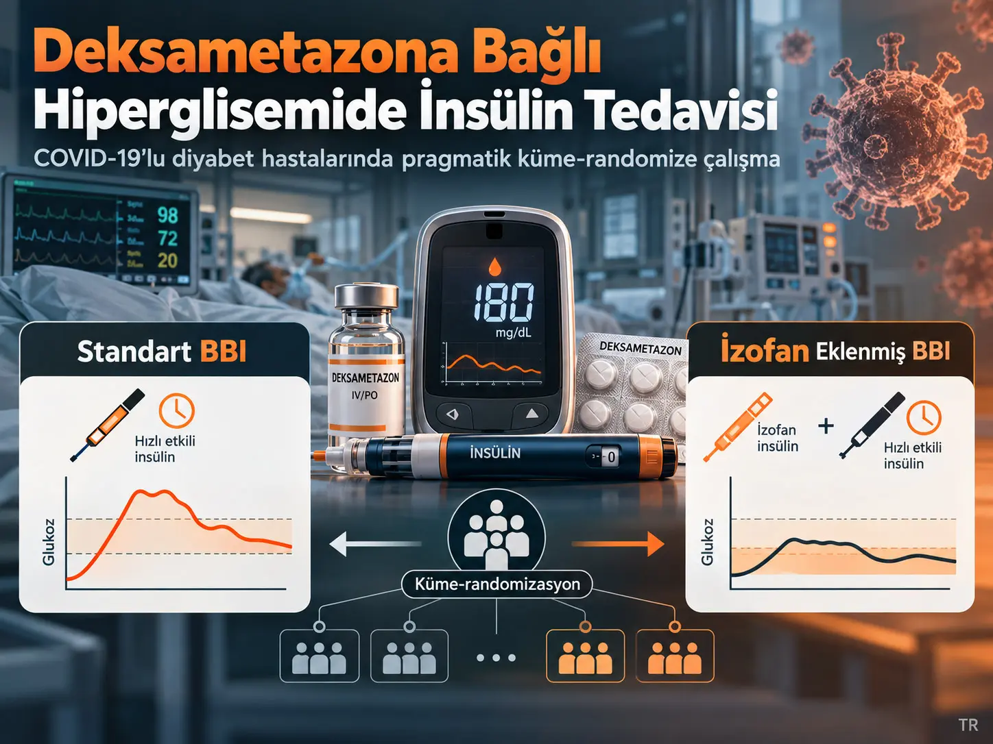COVID-19'lu Diyabet Hastalarında Deksametazona Bağlı Hiperglisemi İçin İnsülin Tedavisi: Pragmatik Küme-Randomize CRITICal Denemesi