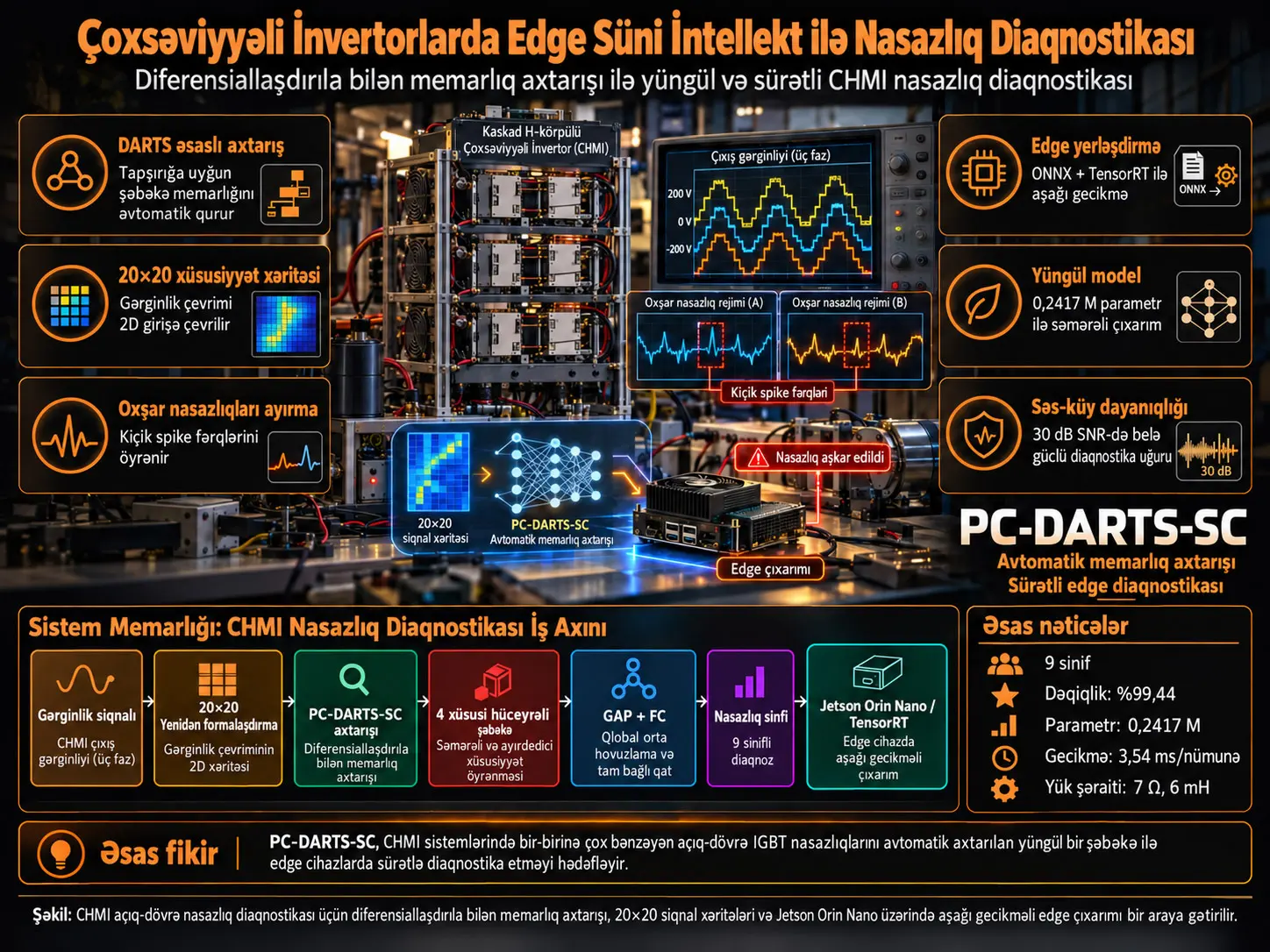 Çoxsəviyyəli İnvertorlarda Edge Süni İntellekt ilə Nasazlıq Diaqnostikası: Diferensiallaşdırıla Bilən Memarlıq Axtarışı ilə 3,54 ms-lik Diaqnoz