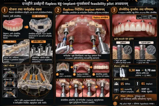 दन्तहीने ऊर्ध्वहनौ बहु-implant-स्थापनाय प्रोस्थेसिस्-आधारितं 3B मार्गदर्शक-तन्त्रम्
