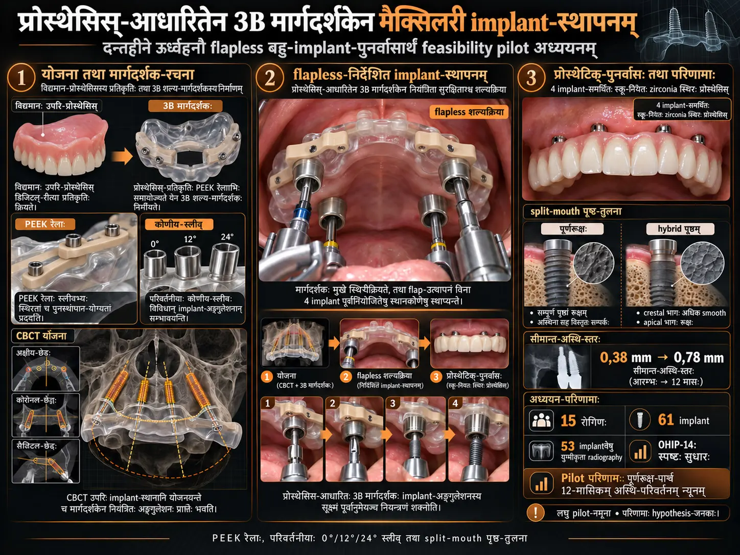 दन्तहीने ऊर्ध्वहनौ बहु-implant-स्थापनाय प्रोस्थेसिस्-आधारितं 3B मार्गदर्शक-तन्त्रम्