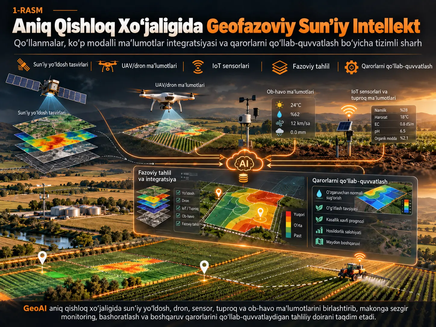 Dəqiq Kənd Təsərrüfatında Geoməkan Süni İntellekti: Tətbiqlər, Çoxmodallı Məlumat İnteqrasiyası və Qərar Dəstəyi üzrə Sistematik İcmal