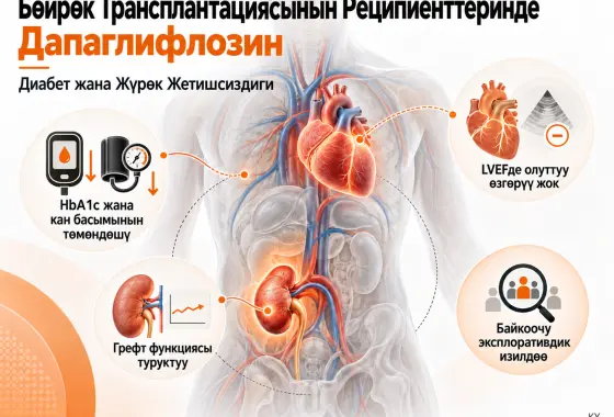 Диабет жана Жүрөк Жетишсиздиги Бар Бөйрөк Трансплантациясынын Реципиенттеринде Кошумча Дарылоо Катары Дапаглифлозин: Байкоочу Эксплоративдик Изилдөө