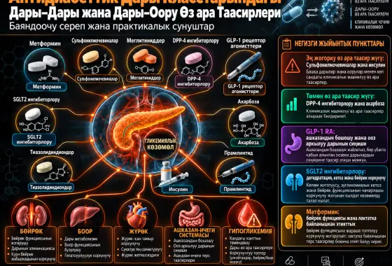 Диабетке Каршы Дары Класстарындагы Дары–Дары жана Дары–Оору Өз ара Таасирлери: Баяндоочу Сереп жана Практикалык Сунуштар