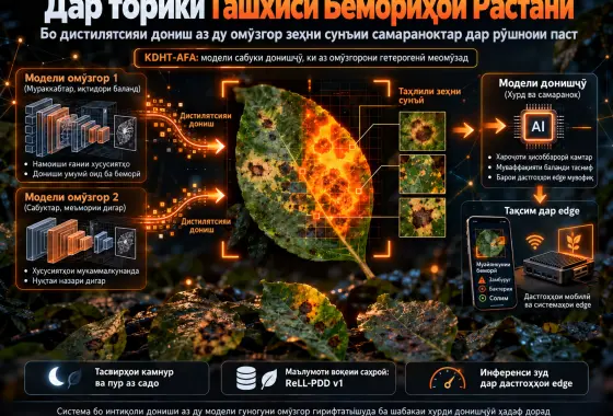 Дидан дар торикӣ: дистилятсияи дониш бо гузариши мутобиқшаванда ва моделҳои омӯзгори гуногун барои ташхиси боэътимоди бемориҳои растанӣ