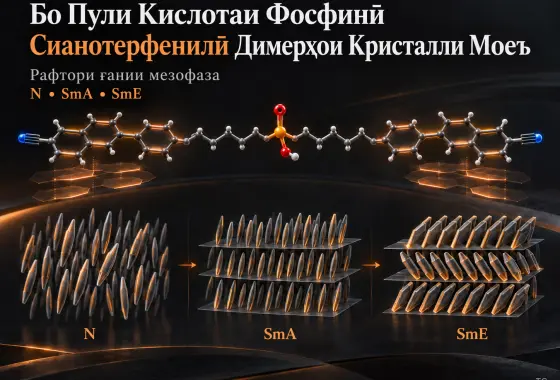Димерҳои Кристалли Моеъи Асосёфта ба Сианотерфенил, ки бо Гурӯҳи Пулии Кислотаи Фосфинӣ Функсионалӣ Гардонида шудаанд