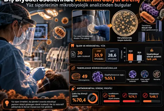 Diş Hekimliği Biyoaerosollerinde Antimikrobiyal Direnç: Yüz Siperlerinin Mikrobiyolojik Analizinden Bulgular