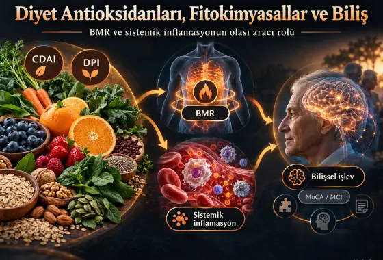 Diyet Antioksidan ve Fitokimyasal İndekslerinin Bilişsel İşlevle İlişkileri: Bazal Metabolizma Hızı ve Sistemik İnflamasyonun Aracılık Rolleri