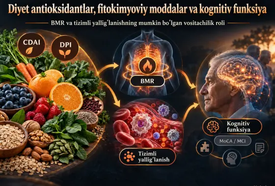Diyet Antioksidant va Fitokimyoviy Indekslarining Kognitiv Funksiya bilan Bogʻliqligi: Bazal Metabolizm Tezligi va Tizimli Yalligʻlanishning Vositachilik Rollari