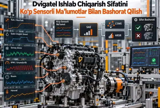 Dvigatel Yig‘ish Jarayonining Ko‘p Sensorli Ma’lumotlari Bilan Avtomobil Dvigateli Ishlab Chiqarish Sifatini Bashorat Qilish