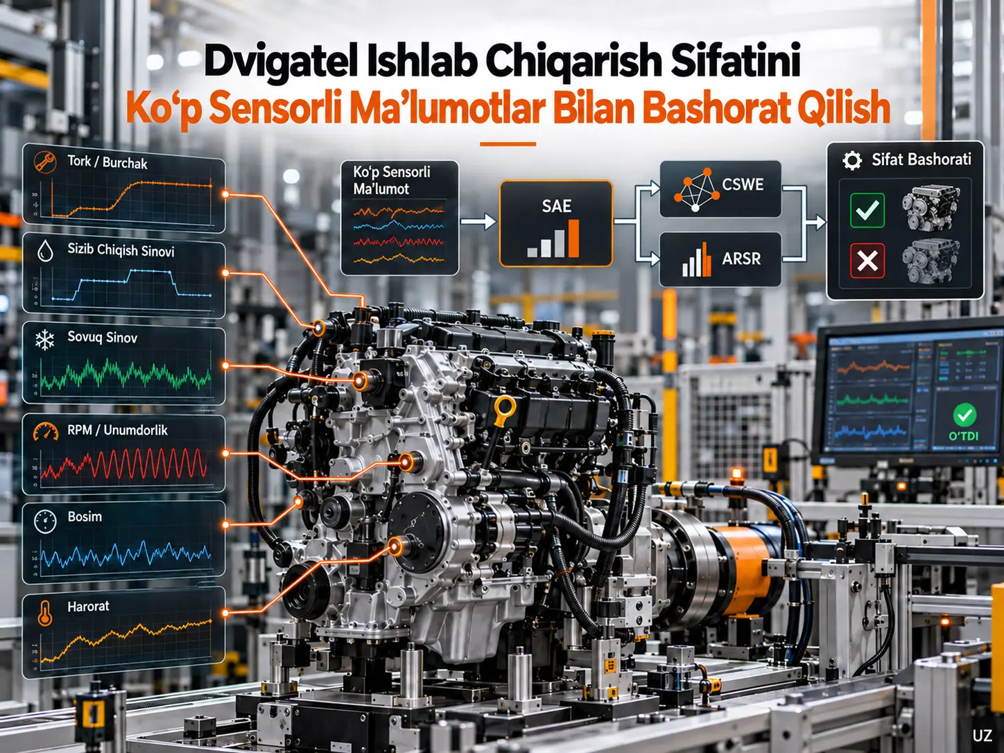 Dvigatel Yig‘ish Jarayonining Ko‘p Sensorli Ma’lumotlari Bilan Avtomobil Dvigateli Ishlab Chiqarish Sifatini Bashorat Qilish