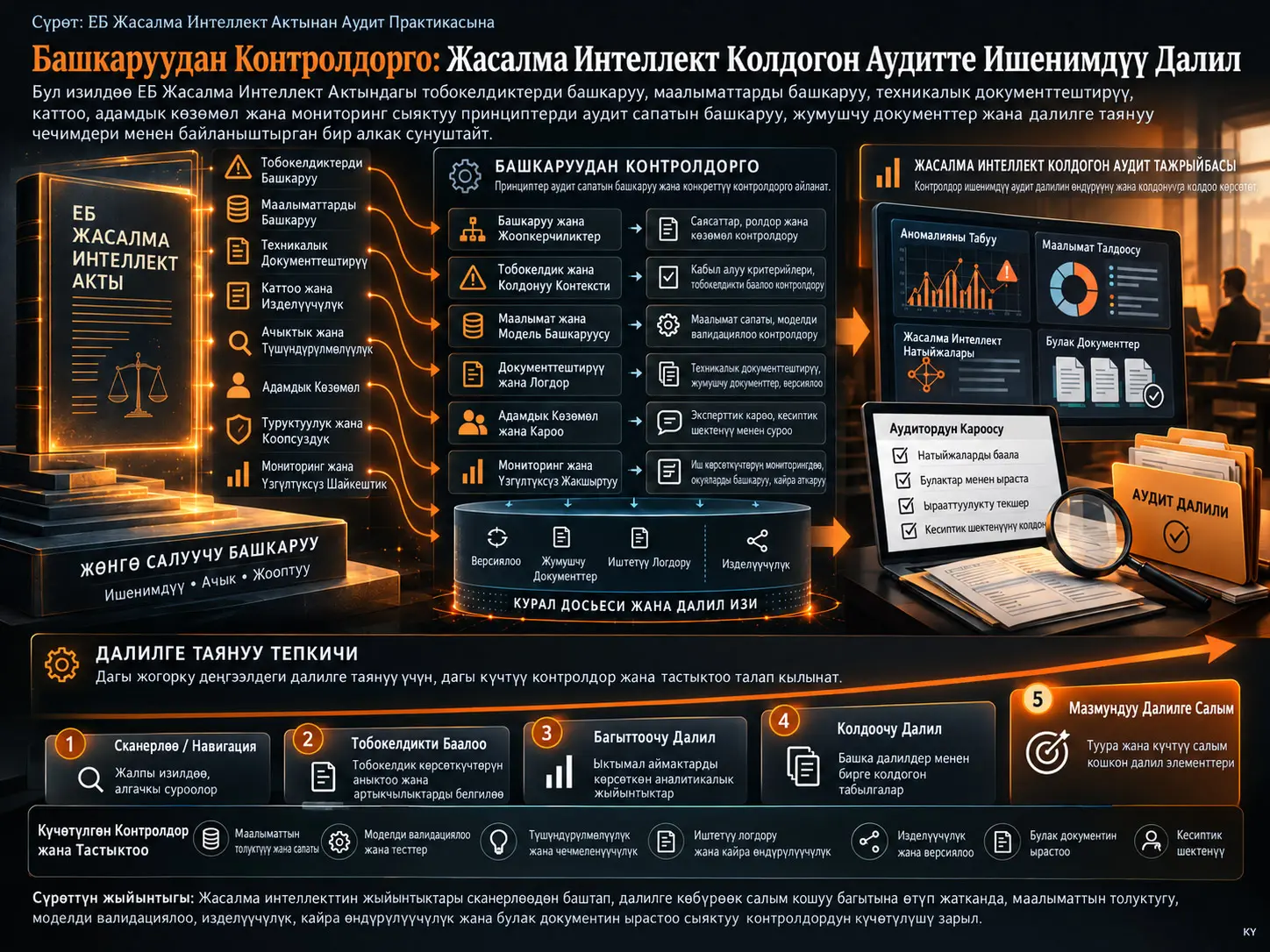 ЕБ Жасалма Интеллект Актынан Аудит Практикасына: Жасалма Интеллект Колдогон Аудитте Башкарууну Контролдорго жана Ишенимдүү Далилдерге Айландыруу