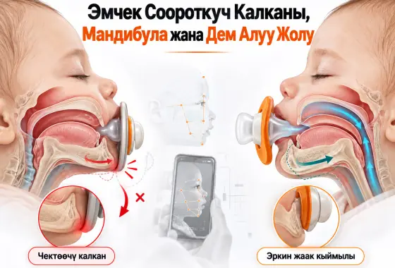 Эмчек Соороткуч Калканынын Мандибуланын Өсүшүндөгү жана Дем Алуу Жолунун Саламаттыгындагы Ролу: Функционалдык Дизайн, Эркин Жаак Кыймылы жана Смартфон Менен Ретрогнатия Скрининги