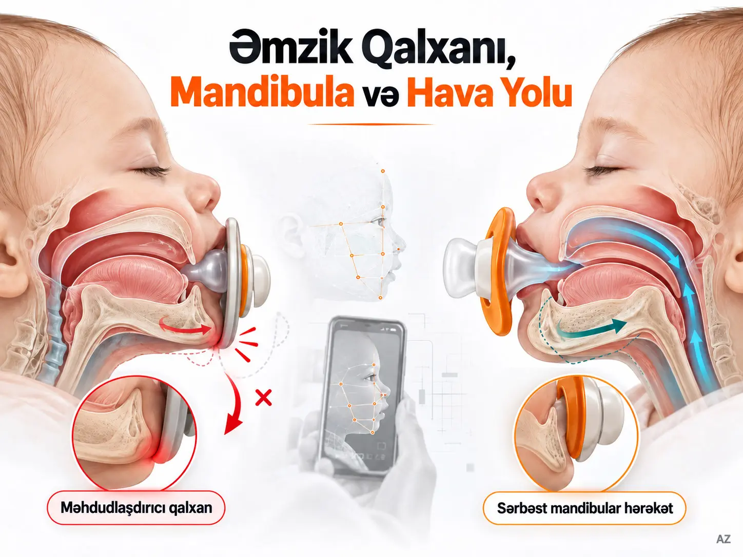 Əmzik Qalxanının Mandibula Böyüməsi və Hava Yolu Sağlamlığındakı Rolu: Funksional Dizayn, Sərbəst Çənə Hərəkəti və Smartfonla Retroqnatiya Skrininqi