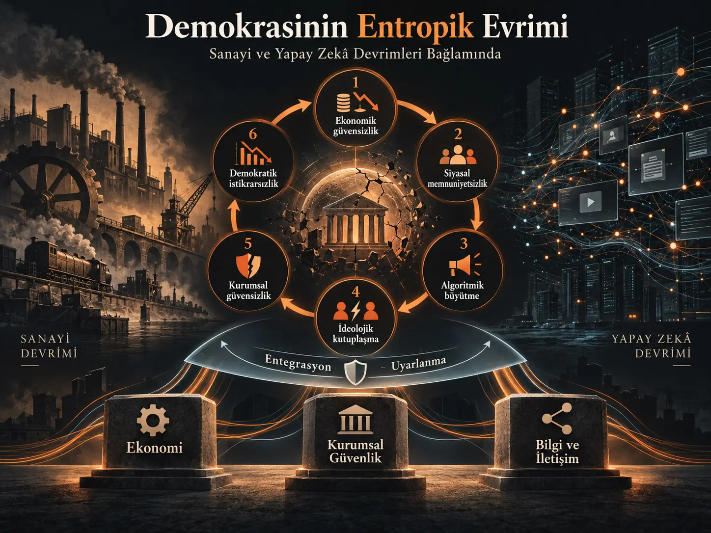 Entropik, Kırılgan ve Beliren Bir Sistem Olarak Demokrasinin Evrimi: Sanayi ve Yapay Zekâ Devrimleri