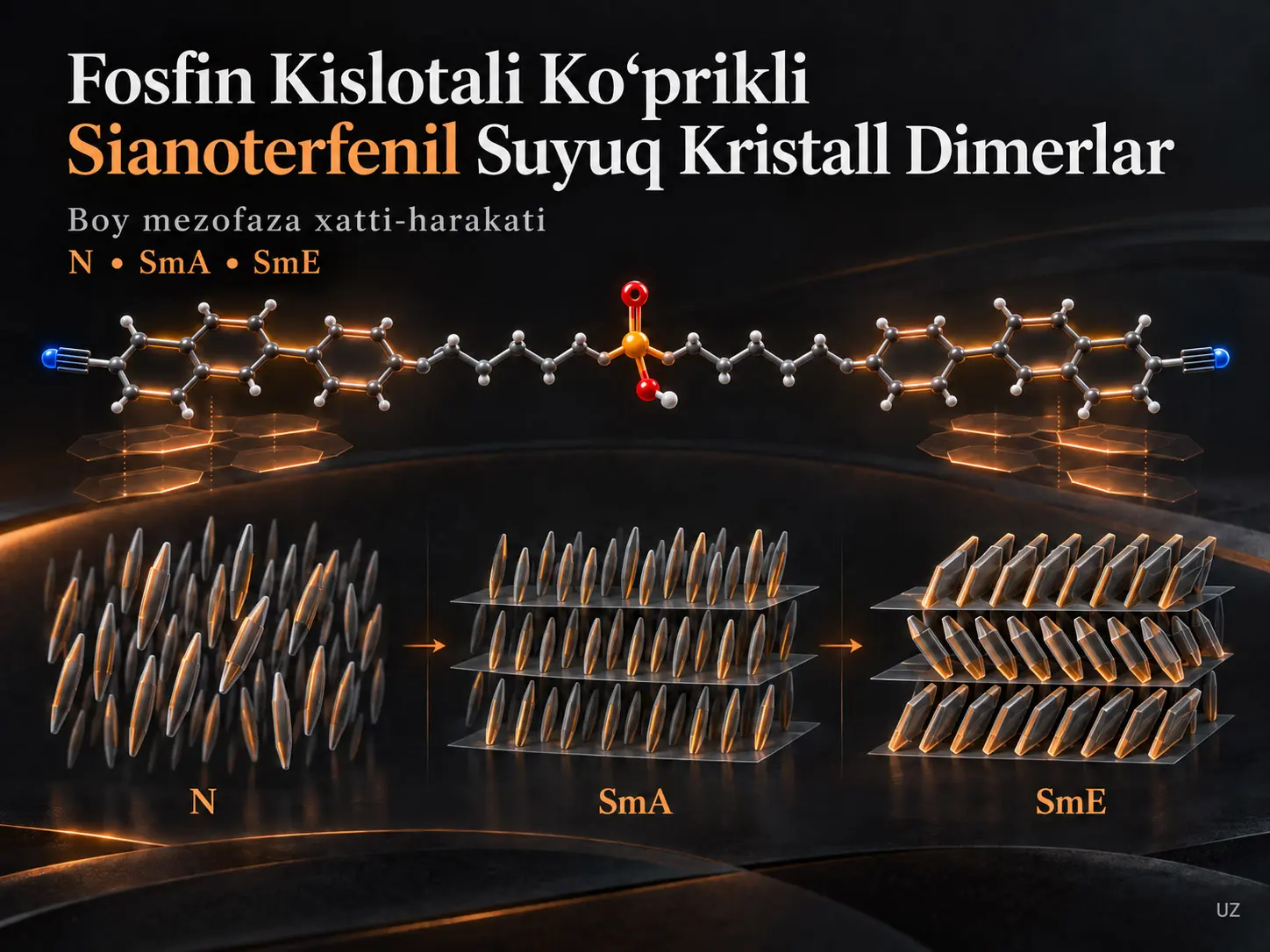 Fosfin Kislota Ko‘prik Guruhi bilan Funksionallashtirilgan Sianoterfenil Asosidagi Suyuq Kristall Dimerlar