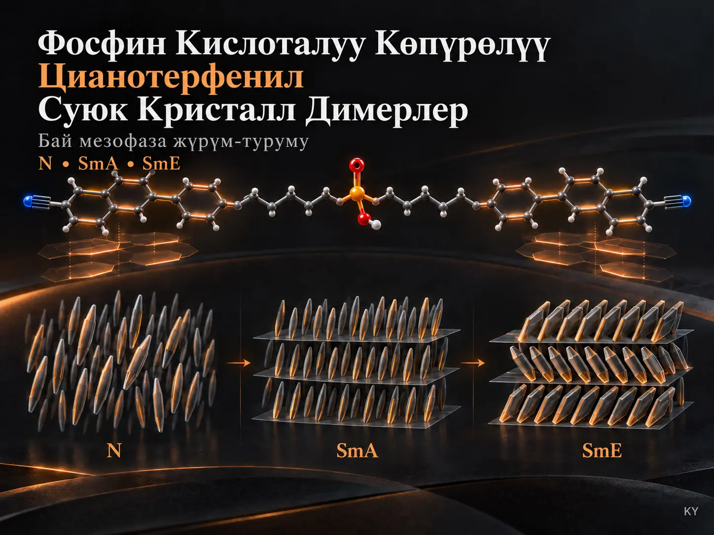 Фосфин Кислотасынын Көпүрө Тобу Менен Функционалдаштырылган Цианотерфенил Негизиндеги Суюк Кристалл Димерлер