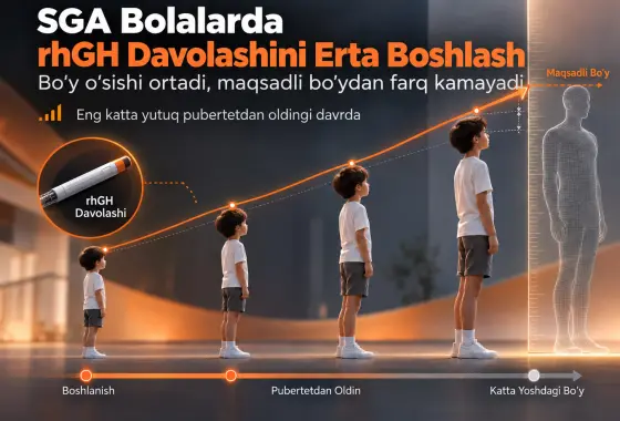 Gestatsion Yoshiga Nisbatan Kichik Tugʻilgan Bolalarda rhGH Davolashini Erta Boshlash Boʻy Oʻsishini Oshiradi va Maqsadli Boʻy Farqini Kamaytiradi: Koʻp Markazli Retrospektiv Tadqiqot