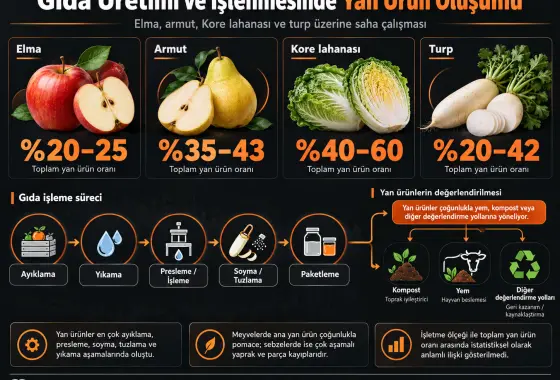 Gıda Üretimi ve İşlenmesi Sırasında Yan Ürün Oluşum Özellikleri: Elma, Armut, Kore Lahanası ve Turp Üzerine Bir Çalışma