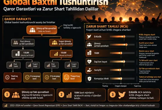 Global baxtiyorlikni tushuntirish: qaror daraxtlari va zarur shart tahlilidan dalillar