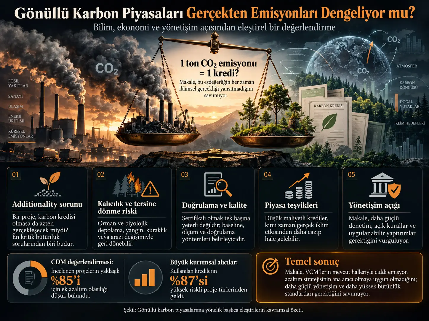 Gönüllü Karbon Piyasaları Gerçekten Emisyonları Dengeliyor mu? Bilim, Ekonomi ve Yönetişim Açısından Bir Eleştiri
