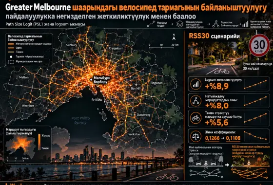 Greater Melbourne шаарындагы велосипед тармагынын байланыштуулугун пайдалуулукка негизделген жеткиликтүүлүк менен баалоо