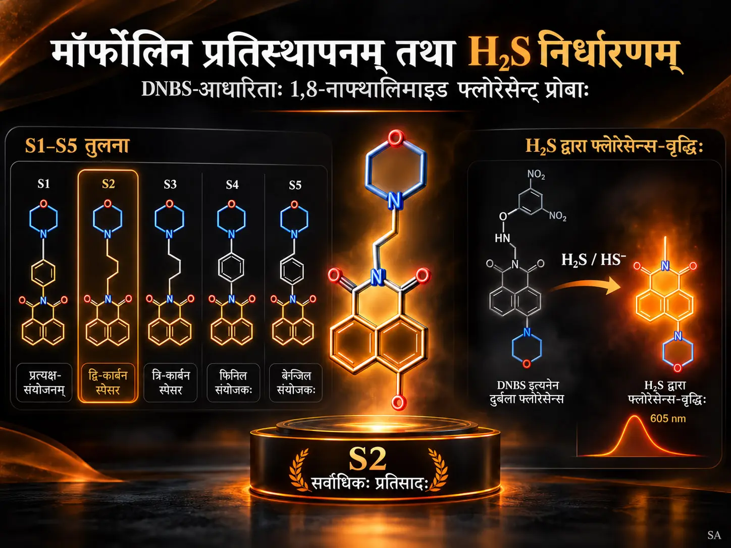H₂S-अभिज्ञानार्थं DNBS-आधारितेषु 1,8-Naphthalimide Fluorescence Probes इत्येषु Morpholine Substitution इत्यस्य प्रभावः