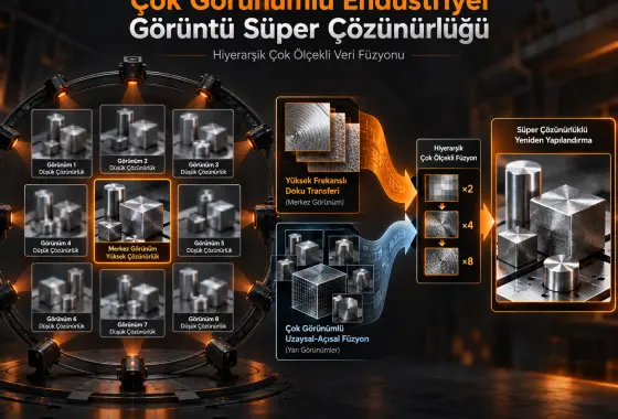 Hiyerarşik Çok Ölçekli Veri Füzyonu ile Çok Görünümlü Endüstriyel Görüntü Süper Çözünürlüğü