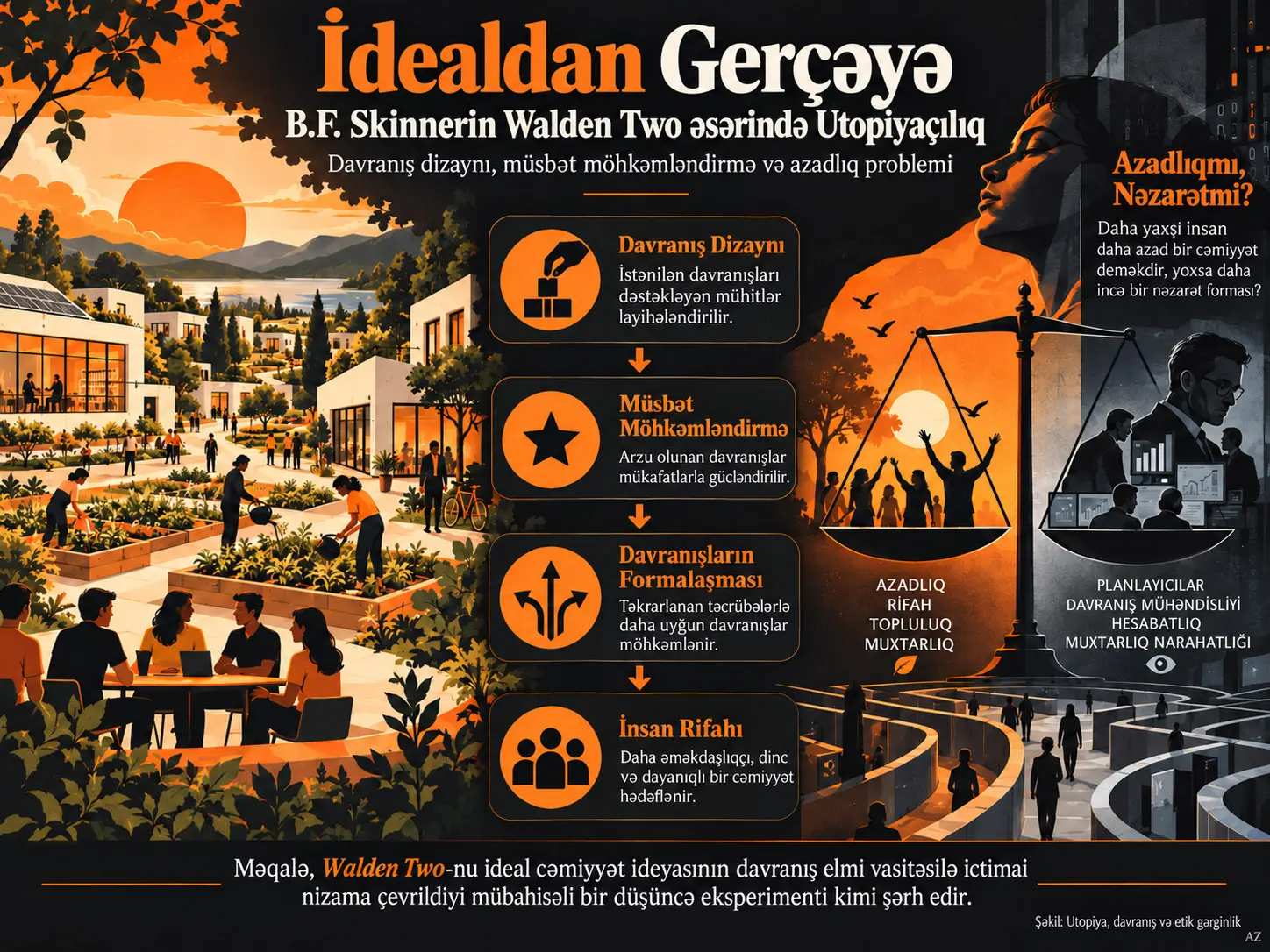 İdealdan Gerçəyə: B.F. Skinnerin Walden Two əsərində Utopiyaçılıq, Davranış Dizaynı və Azadlıq Problemi