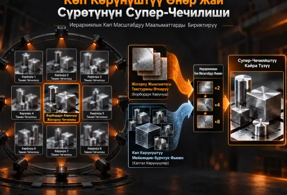 Иерархиялык Көп Масштабдуу Маалыматтарды Бириктирүү Менен Көп Көрүнүштүү Өнөр Жай Сүрөтүнүн Супер-Чечилиши