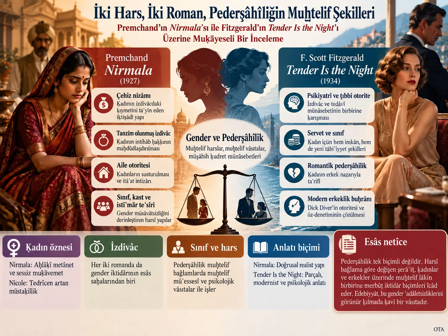 İki Hars, İki Roman, Pederşâhîliğin Muḫtelif Şekilleri: Nirmala ile Tender Is the Night Muḳāyesesi