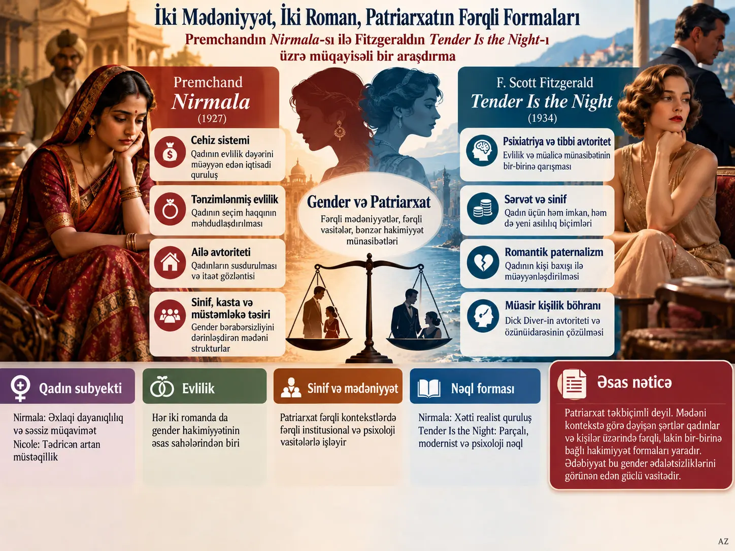 İki Mədəniyyət, İki Roman, Patriarxatın Fərqli Formaları: Nirmala ilə Tender Is the Night Müqayisəsi