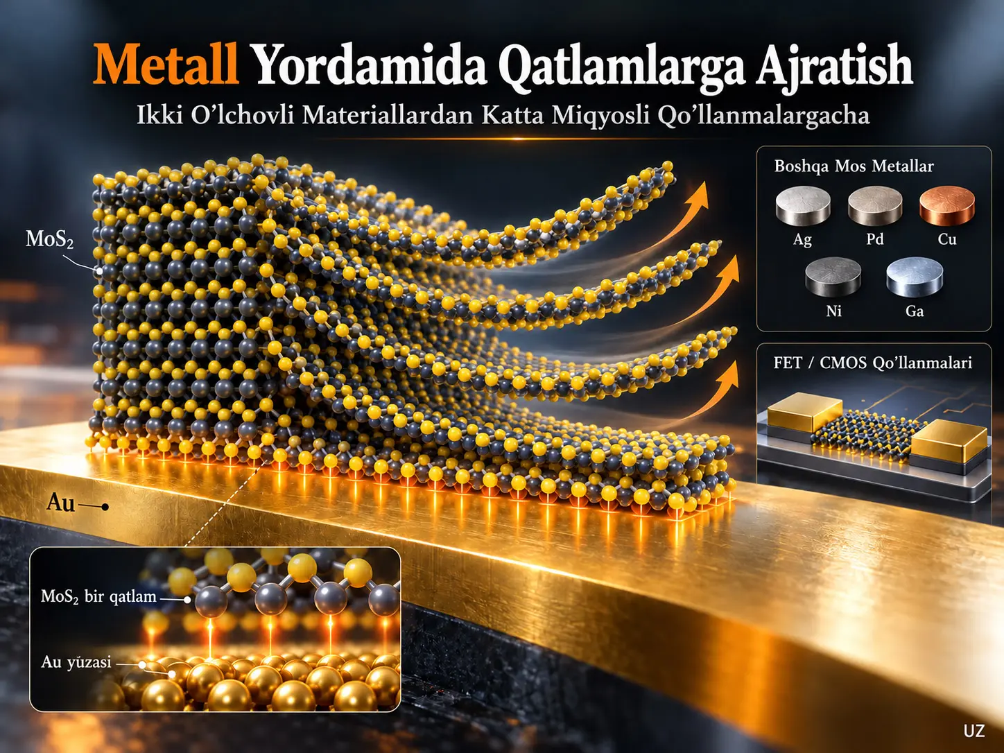 Ikki O‘lchovli Materiallarni Metall Yordamida Qatlamlarga Ajratish: Mexanizmlardan Katta Miqyosli Qo‘llanmalargacha
