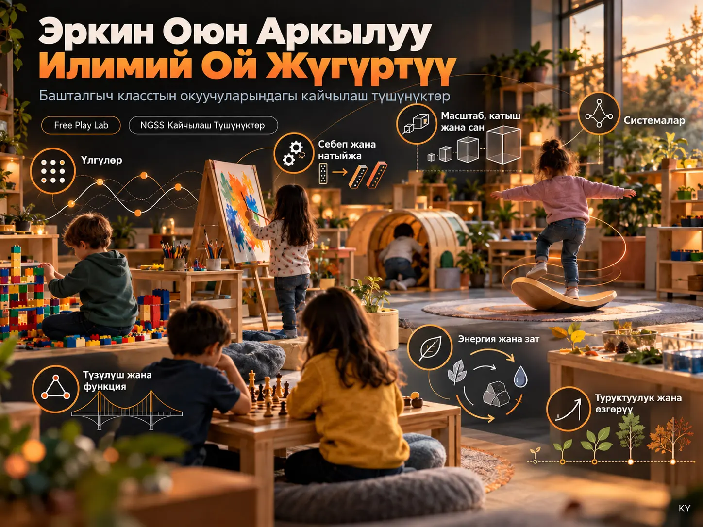 Илимде кайчылаш түшүнүктөрдү эркин оюн аркылуу ачуу: башталгыч класстын окуучулары менен 12 жумалык, эки когорттук изилдөө