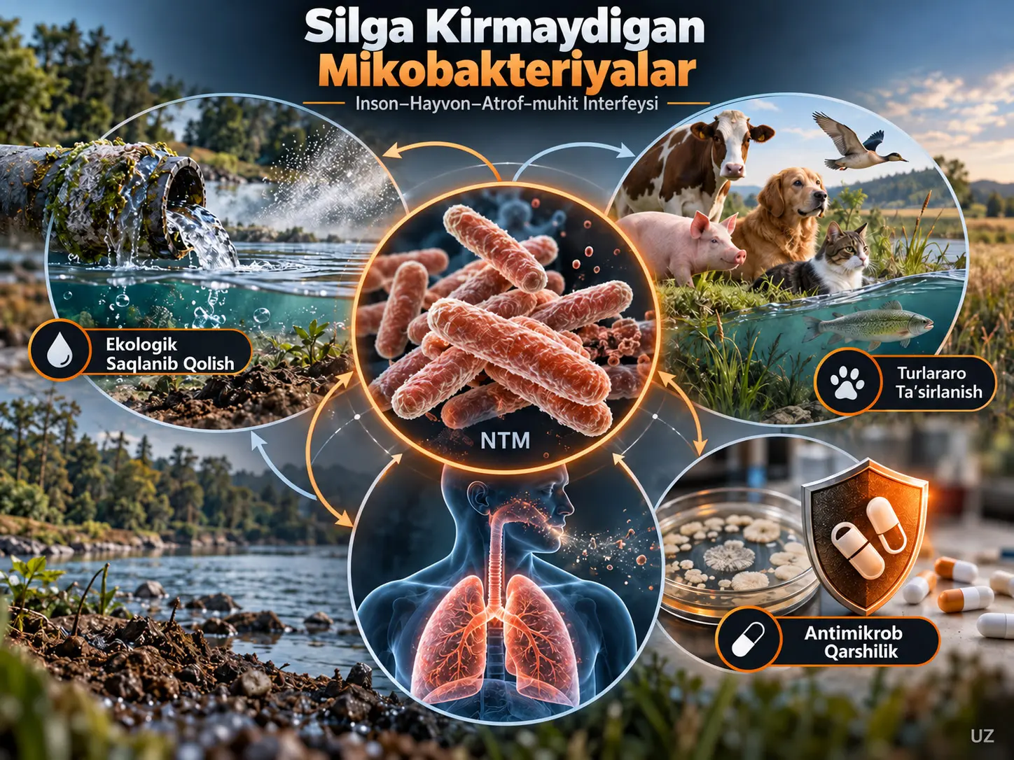 Inson–Hayvon–Atrof-muhit Interfeysida Silga Kirmaydigan Mikobakteriyalar: Antimikrob Qarshilik, Ekologik Saqlanib Qolish va Turlararo Ta’sirlanish Xavflari