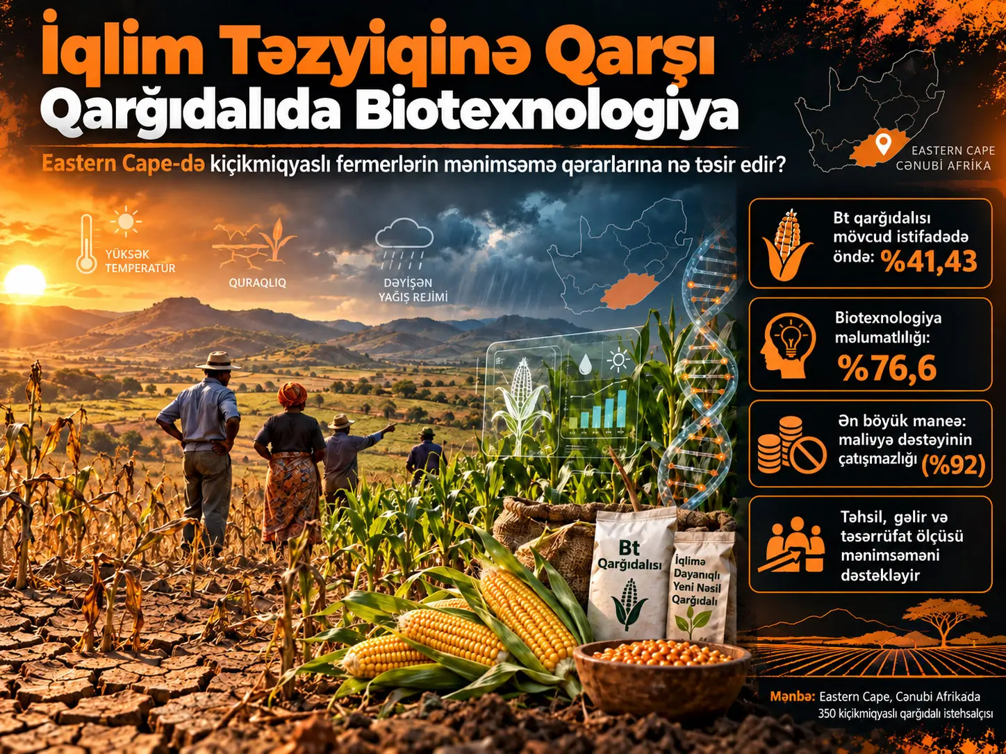 İqlim Dəyişikliyinin Təsirlərini Azaltmaq Üçün Fermerlərin Bitkiçilik Biotexnologiyasını Mənimsəməsinə Təsir Edən Amillər: Eastern Cape, Cənubi Afrika Nümunəsi