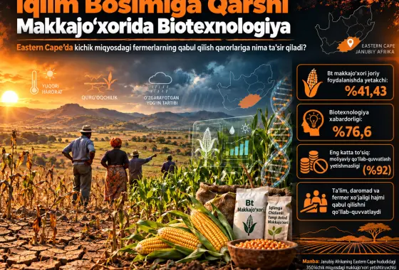 Iqlim Oʻzgarishi Taʼsirlarini Kamaytirish Uchun Fermerlarning Oʻsimlikchilik Biotexnologiyasini Qabul Qilishiga Taʼsir Etuvchi Omillar: Eastern Cape, Janubiy Afrika Misoli