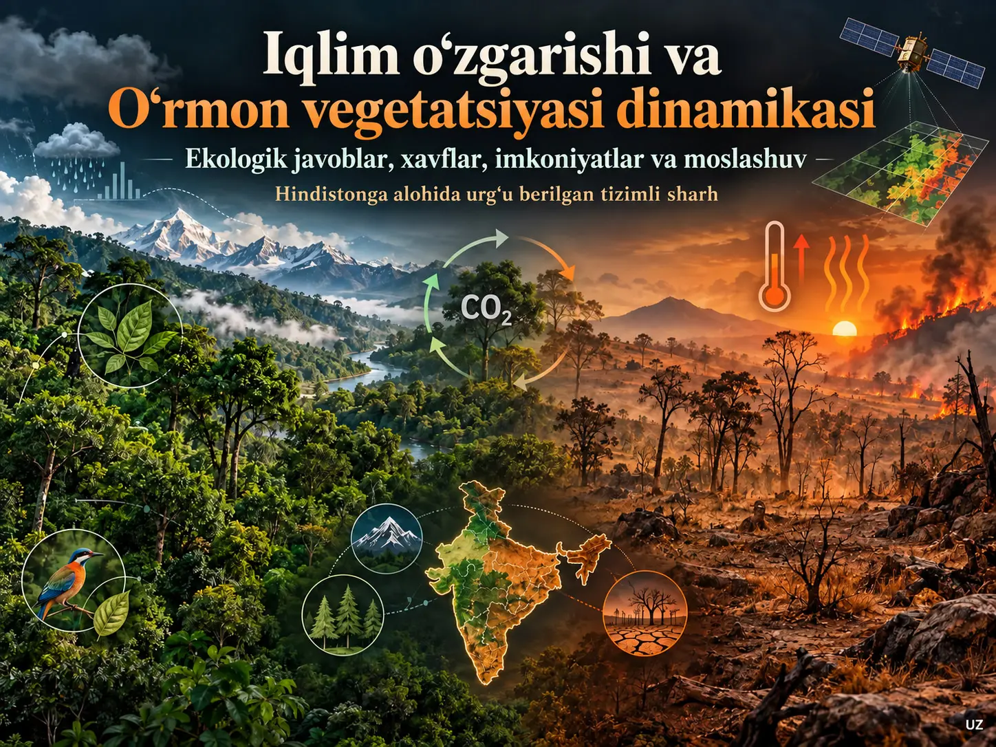 Iqlim o‘zgarishi va o‘rmon vegetatsiyasi dinamikasi: ekologik javoblar, xavflar, imkoniyatlar va moslashuv