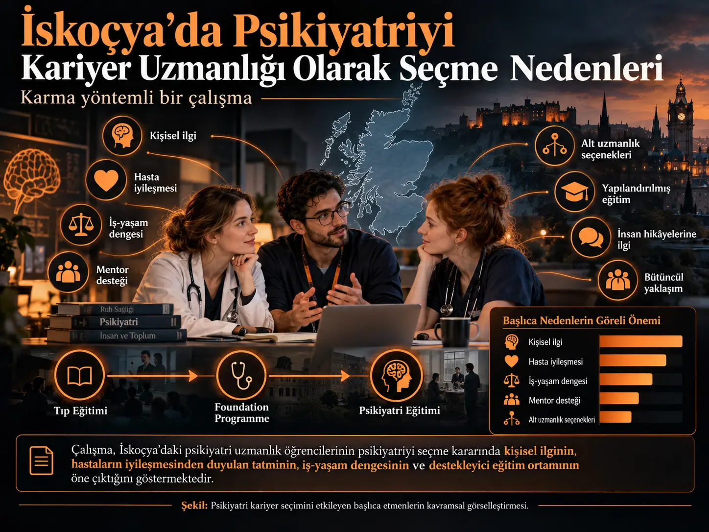 İskoçya'da Kariyer Uzmanlığı Olarak Psikiyatriyi Seçme Nedenleri: Karma Yöntemli Bir Çalışma