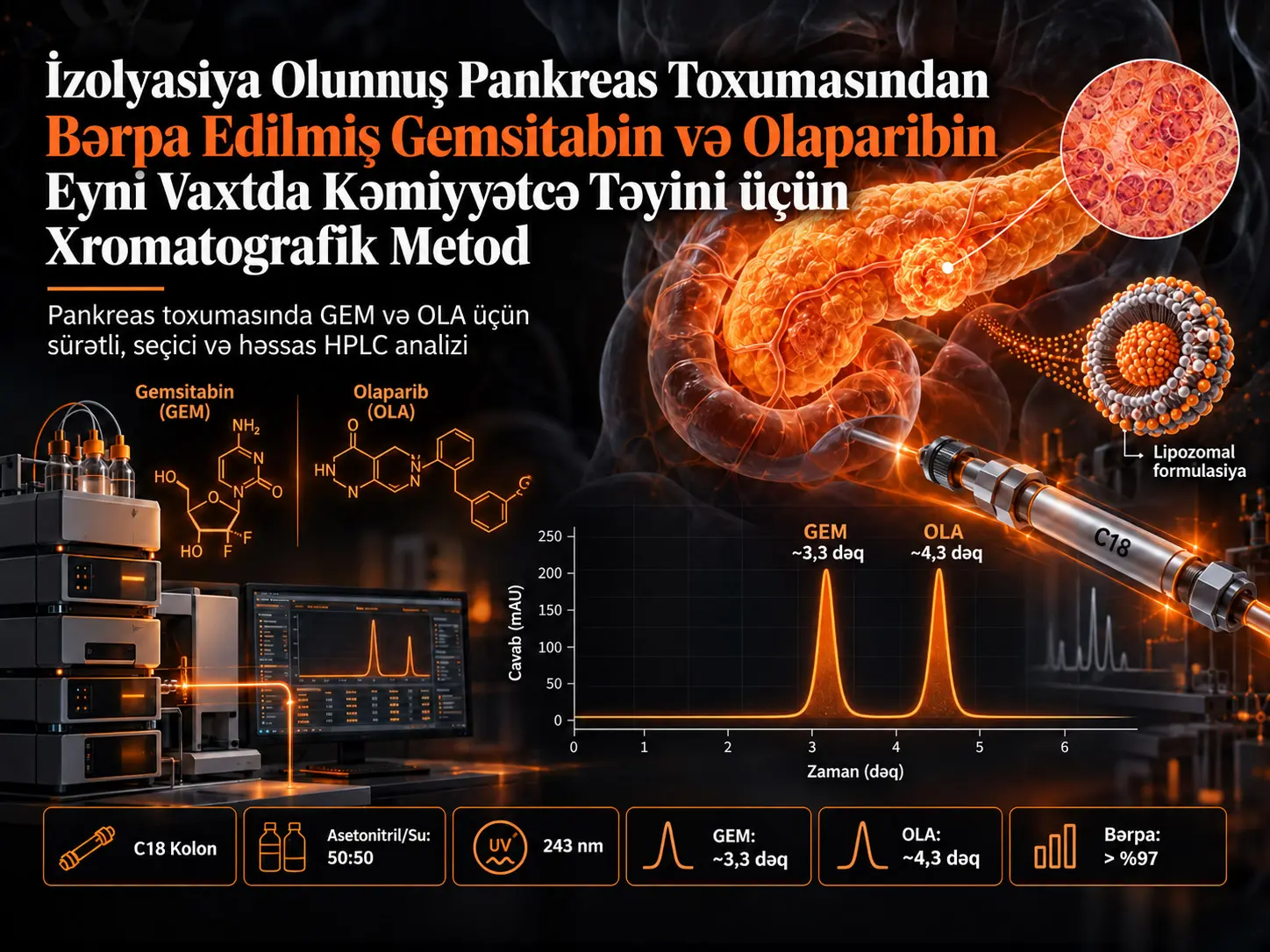 İzolyasiya Olunmuş Pankreas Toxumasından Bərpa Edilmiş Gemsitabin və Olaparibin Eyni Vaxtda Kəmiyyətcə Təyini üçün Xromatoqrafik Metod