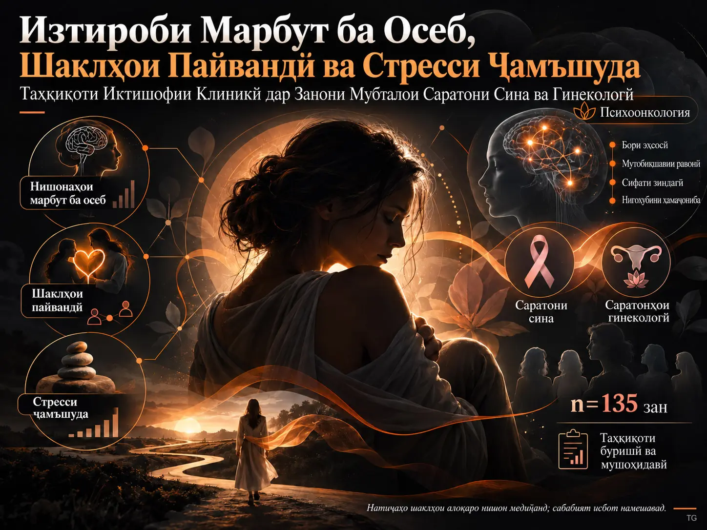 Изтироби Равонии Марбут ба Осеб, Шаклҳои Пайвандӣ ва Стресси Ҷамъшуда дар Занони Мубталои Саратони Сина ва Гинекологӣ: Таҳқиқоти Иктишофии Клиникӣ