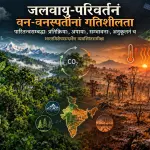 जलवायु-परिवर्तनं वन-वनस्पतीनां गतिशीलता च: पारितन्त्रसम्बद्धाः प्रतिक्रियाः, अपायाः, सम्भावनाः, अनुकूलनं च