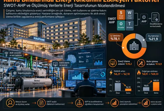Kamu Binalarında Enerji Yönetimini Etkileyen Faktörlerin Belirlenmesi ve SWOT-AHP ile Ölçülmüş Veriler Kullanılarak Enerji Tasarrufunun Nicelendirilmesi