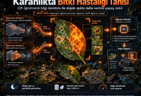 Karanlıkta Görmek: Sağlam Bitki Hastalığı Tanısı için Heterojen Öğretmenlerle Uyarlamalı Anahtar Güdümlü Bilgi Damıtımı