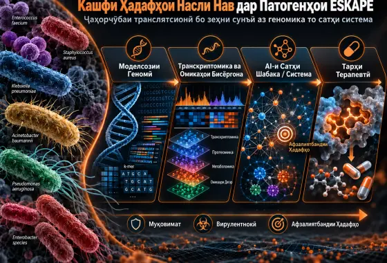 Кашфи Ҳадафҳои Насли Нав дар Патогенҳои ESKAPE: Чаҳорчӯбаи Дастгиришавандаи Зеҳни Сунъӣ аз Таҳлили Омикӣ то Моделсозии Сатҳи Система ва Татбиқи Клиникӣ